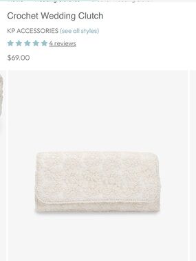 Crochet Wedding Clutch in Ivory